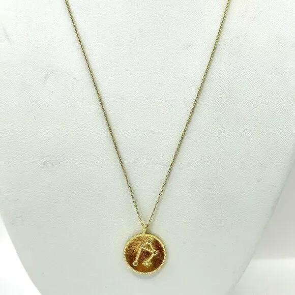 Gorjana 18k gold plated libra opalite coin necklace - Picture 5 of 11